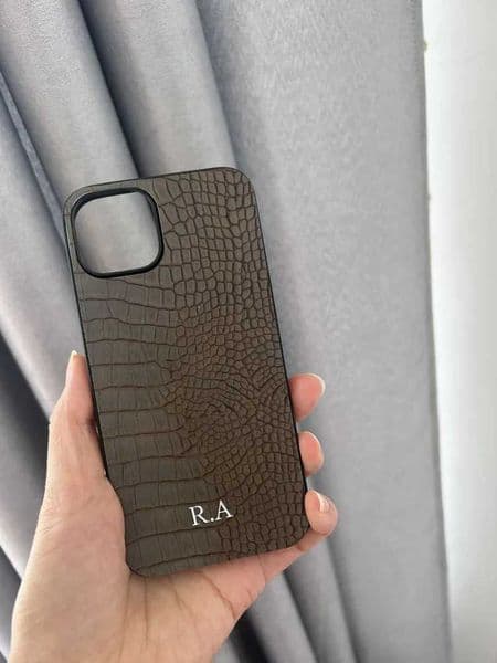 Customized Initials Name Letter Crocodile Pattern Leather Phone Case for Samsung Galaxy S25 S24 S23 S22 S21 Ultra Plus S20 FE Z260521