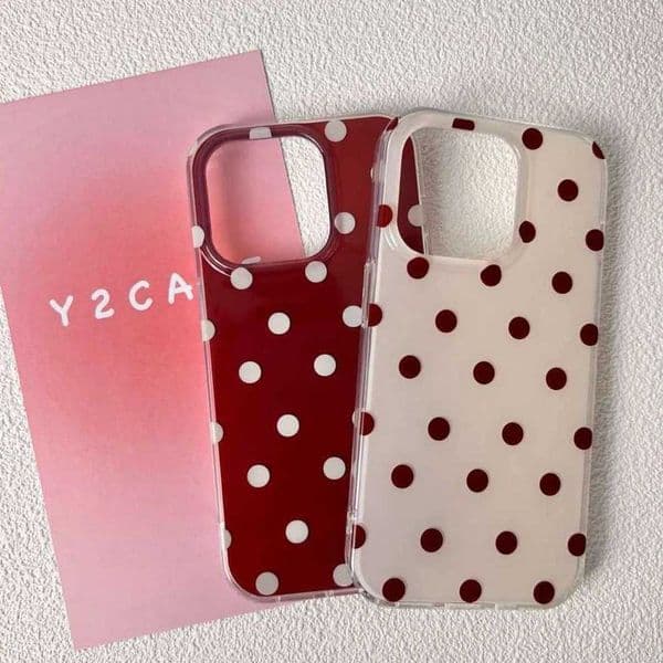 Minimalist Red White Polka Dot Pattern Phone Case For iPhone 17 Air 16 15 14 13 12 11 Pro Max XR XS MAX 16 PLUS INS Soft Cover Z260521