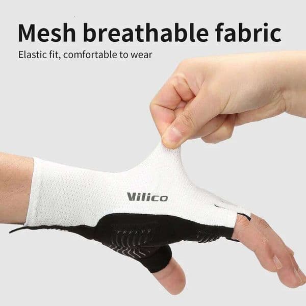 Short Cycling Fingerless Gloves Anti-slip Bicycle Lycra Fabric Half Finger Mitten for Mtb Road Bike Sports Racing 26W0521