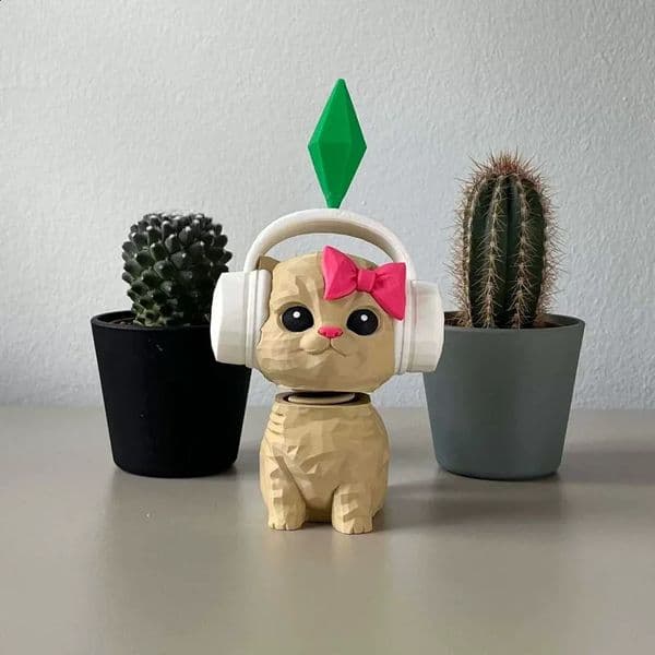 Cute Plumbob Dancing Cat Car Accessory The Sims Inspired Figurine Ornament Creative Dashboard Decor For Interior Desk 260520