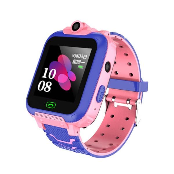 2G children's smart phone watch with positioning calling photo taking step counting water resistance and support for multiple languages