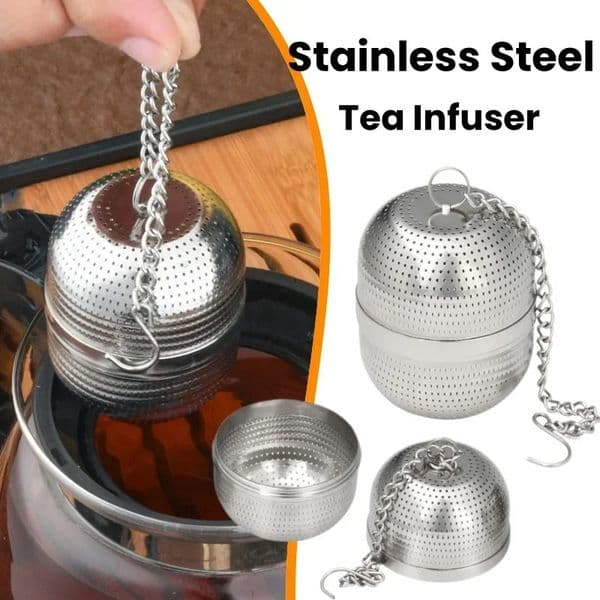 Ball Tea Infuser Stainless Steel Extra Fine Mesh Tea Strainers for Loose Tea Metal Tea Strainer with Extended Chain Hook 260520