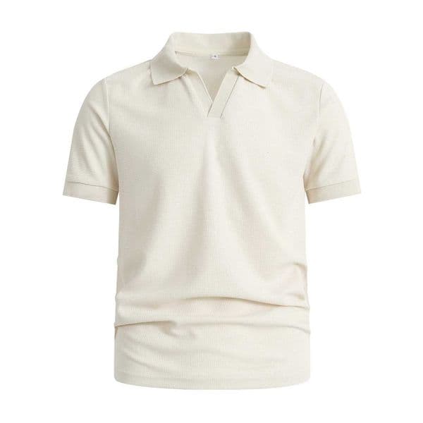 Mens Summer Casual Breathable Comfortable Polo Shirt Mens Solid Color Waffle Short Sleeve T-Shirt Tops H260521