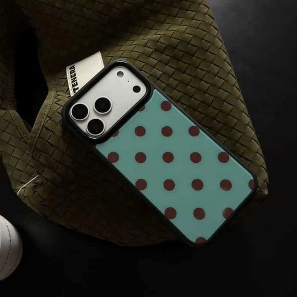 Cute Polka Dot Matte Case For iPhone 17 Pro Max 16 15 14 13 12 Pro Max Plus 11 Stylish Simple Mint Green Shockproof Back Cover Z260521
