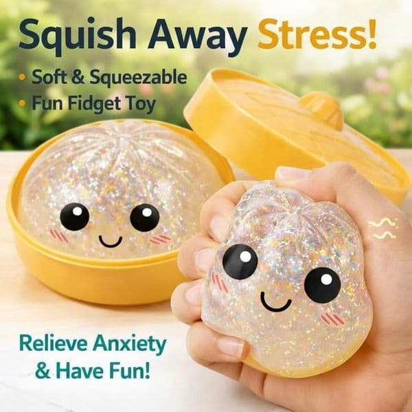 Squishy Dumpling with Steamer Box Slow Rebound Stress Relieving Balls Decompression Toy dumplings squishy Toy
