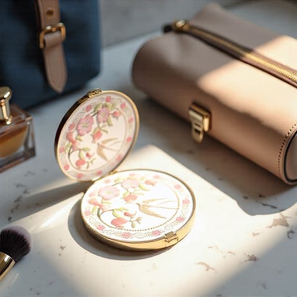 Designer Twelve Floral Patterns Foldable art Custom Travel Iron Art Metal Souvenir Chinese Style Classical Handmade Makeup Mirror Free Shipping 6
