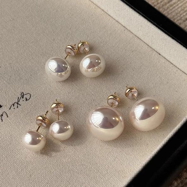 Pearl Earrings S925 Sterling Silver Pinkish Cream Pearls 8-14mm Hypoallergenic Studs Minimalist Earrings Bridal Gift260521
