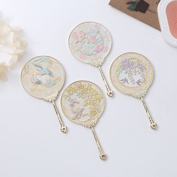 Designer New Cultural And Creative art Handheld Portable Metal National Style Makeup Mirror Chinese Classical Commemorative Gift Wholesale Free Shipping 7