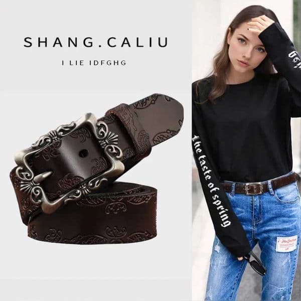 Womens Leather Belt Simple Versatile Korean Leather Wide Belt for Women Decorative Casual Fashion Student Jeans Belt Trendy L260520