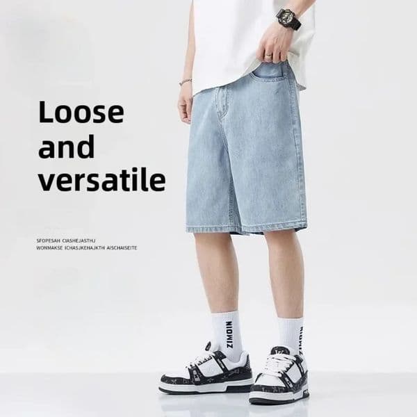 Summer Classic Shorts Jeans Men Denim Pants Straight Stretch Casual Cool Thin Knee Length Blue Fashion Daily Trousers 260519