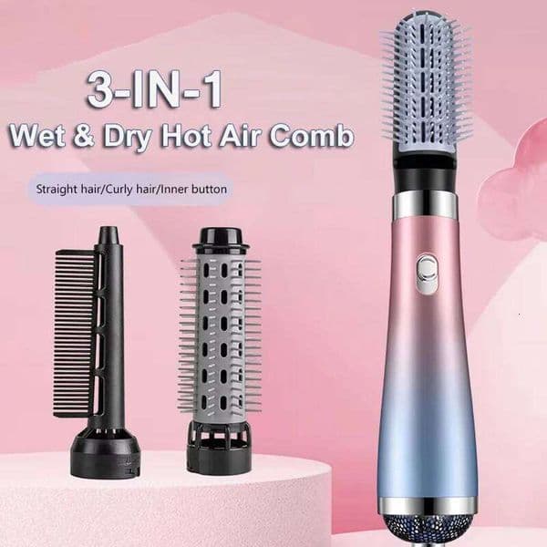 Portable Comb lonic Straightening Brush Hot Air For Roller Blow Dryer Quick Dry Hair Curler Curling 26Y0521
