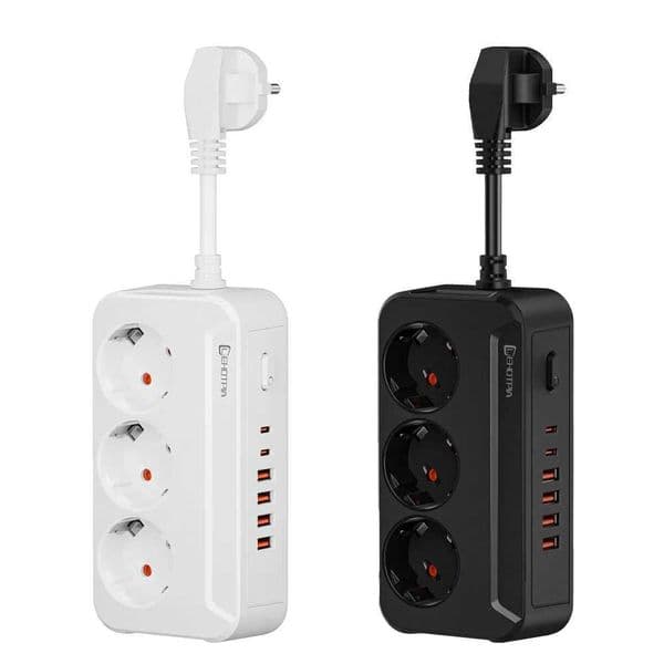 18M EU Plug AC Outlets Multitap Socket Extension Cord Electrical Power Strip With USB Type C Fast Charge Network Filter Adapter T260520