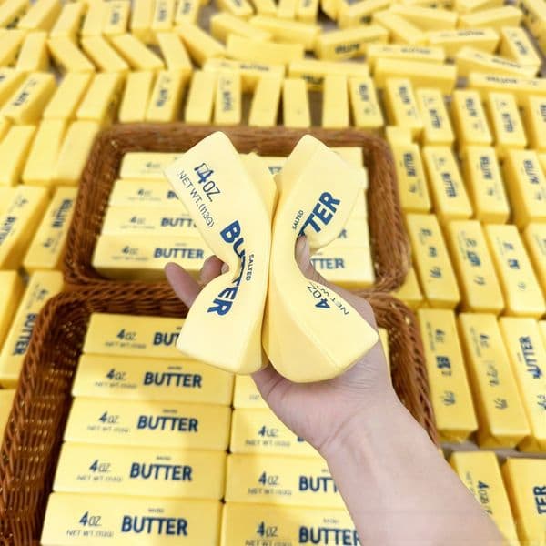 Butter Squezz Squishy Butter Stick Fun Squeezing Toy Elastic Cheese Stick Stress and Anxiety Relief Game Decompression Toy