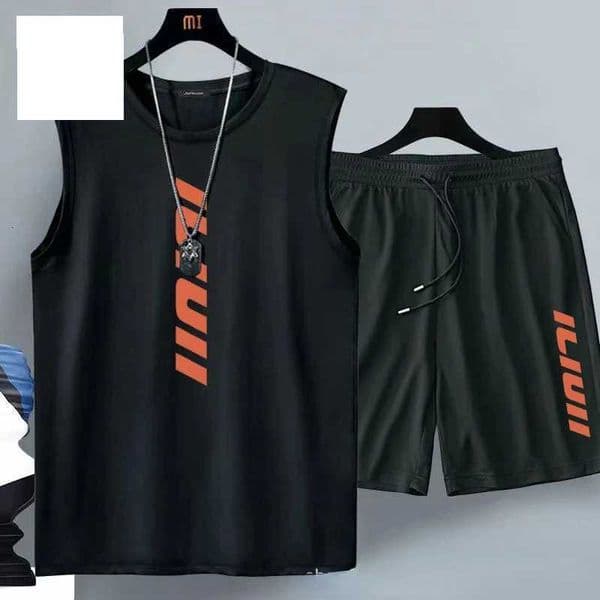 Summer mens clothing Fashion casual basketball suit street sportwear 2 piece breathable short sleeve T-shirtjogging shorts setT260521