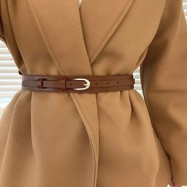 Korean Creative Belts for Woman Winter Coat Waist Belts Solid Color PU Decorative Belts Woman Wind Coat Accessories260521