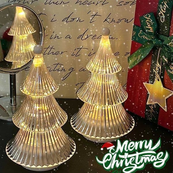 2/1pcs Christmas Decoration Ornaments Mini Luminous Crystal Christmas Tree High-end Desktop Ornaments Christmas Gift Lights L260521