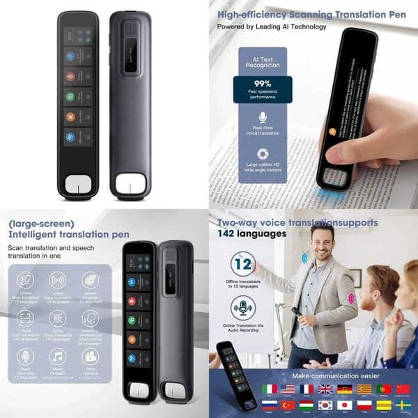 142Languages Vietnam Hebrew Thai Polish Read Scan Pen Offline Voice Translation 376 Inch Dictionary Point Online AI Translator Z260519