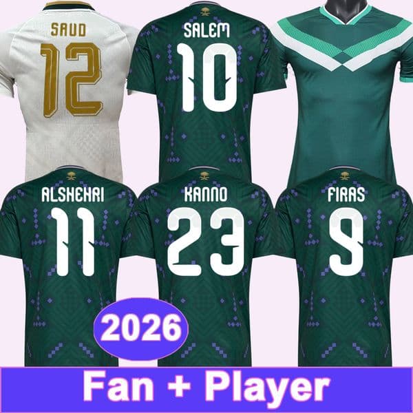 2026 saUDi arAbiA Mens Player Soccer Jerseys FIRAS SALEM ALSHEHRI KANNO Home Special Edition Football Shirt Short Sleeve Adult Uniforms