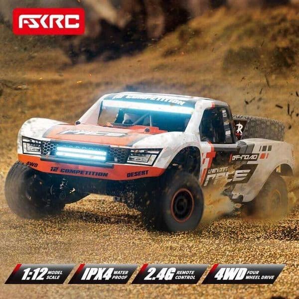 Hb-Rd1201-1204 1:12 Scale 4WD High-Speed Remote Control Car with LED Light 2.4GHz Frequency 45km/h RC Short Truck Toy Model 26L0521