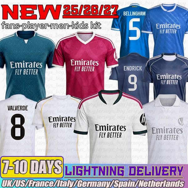 26 27 camiseta reals madrid MBAPPE VINI JR Camavinga Soccer Jerseys BELLINGHAM Valverde RODRYGO MODRIC Arda Guler football shirt kids fans player adults kids kit