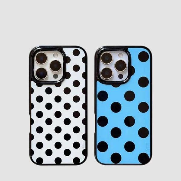 Minimalist Creative Ins Blue Black Polka Dots Phone Case For iPhone 17 Air 16 15 14 13 12 MINI 11 Pro XS Max 7 8 Plus Y2K Cover Z260521