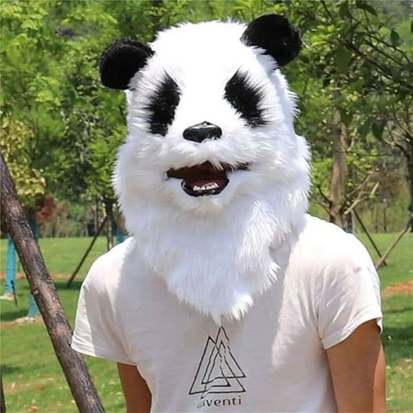 Luxury Designer Decor Plush Panda Head Mask, Moving Mouth Bear Cosplay, Halloween room Party Costume, Premium Decoration For Home 6