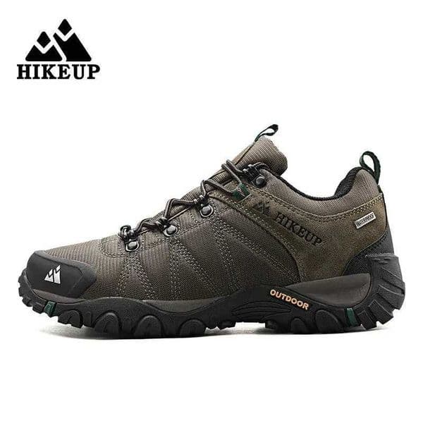 HIKEUP Four-Season Mens Hiking Shoes Outdoor Sports Genuine Leather Wear-Resistant Climbing Shoes Rubber Sole Trekking Sneaker C260521