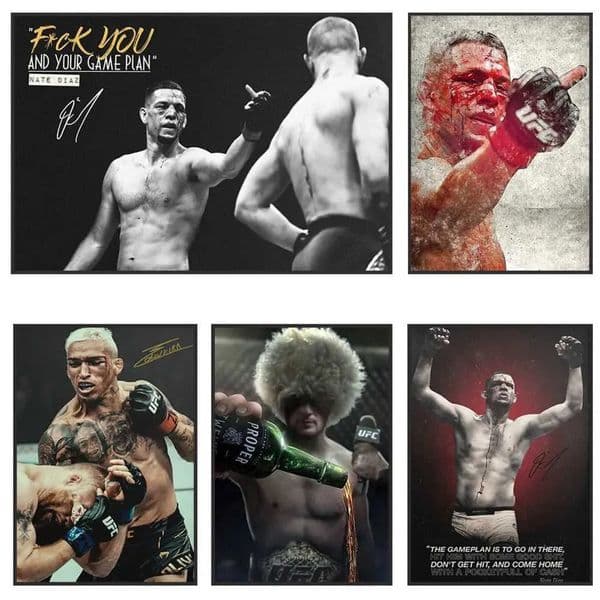 Designer Boxing Conor Mcgregor Professional Boxers Nate Diaz Gloss Poster Canvas Print Painting Wall Decor Art art Gym Room Decoration Free Shipping 10