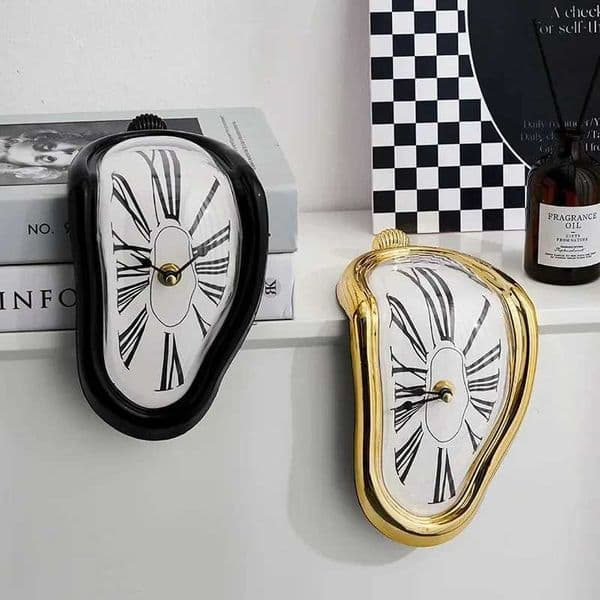 Surreal Melting Clock Silent Melted Wall Clock Salvador Dali Style Wall Watch for Decorative Home Office Shelf Desk Table Gift T260520