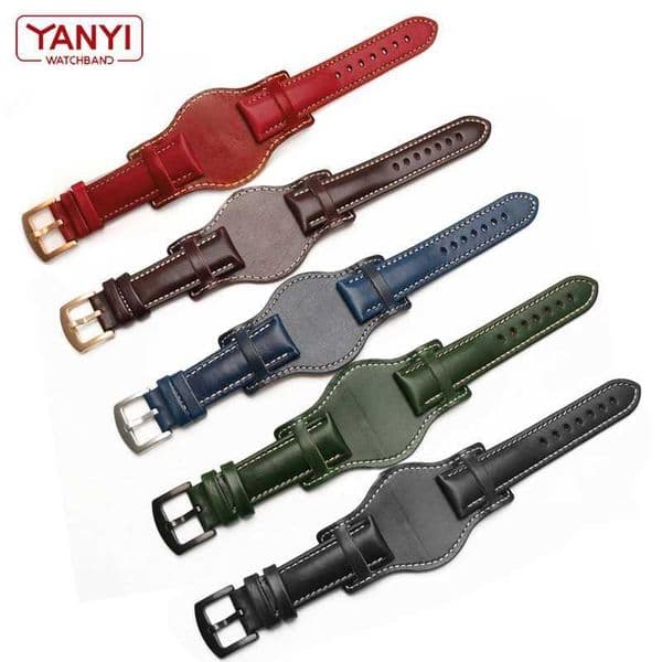 Genuine Leather Bracelet 18mm 20mm 21mm 22mm watch strap mens watchband With mat wristwatches band handmade leather bracelet L260521