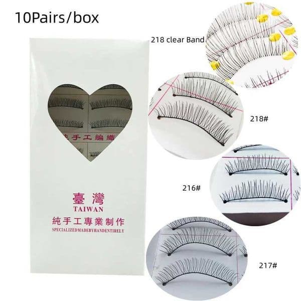 10Pairs Natural Cotton Stalk False Eyelashes Handmade Black Fake Eyelash Makeup Volume Full Strip Eye Lashes Eyelash Extensions C260521