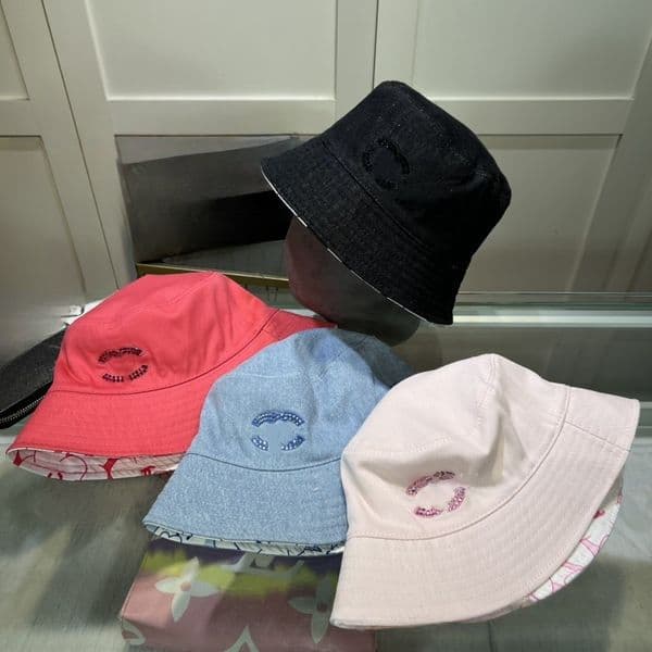 Women Denim Bucket Hat Fashionable Outdoor Sun Hat Embroidered Sequin Hip Hop Cap Casual Solid Color Fishing Hat