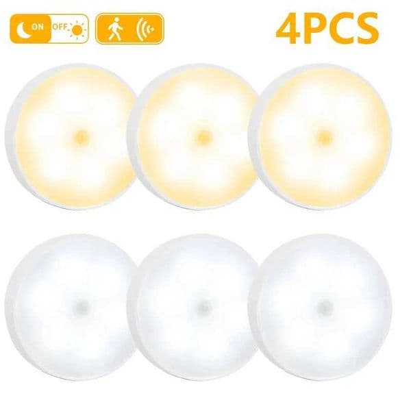 4pcs Motion Sensor LED Night Light USB Rechargeable Night Lamp For Kitchen Cabinet Wardrobe Lamp Staircase Wireless Closet Light C260521
