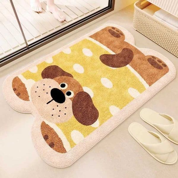VIKAMA Bathroom Floor Mat Cute Style Bathroom Water-Absorbing And Cooling Pad Entrance Area Dirt-Resistant Rug Home DecorationT260521