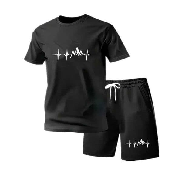 Single Piece Versatile Sleeved T-shirt and Sports Short 2026 Summer Daily Wear Mens Tracksuit Casual Quality Outdoors JoggingT260521