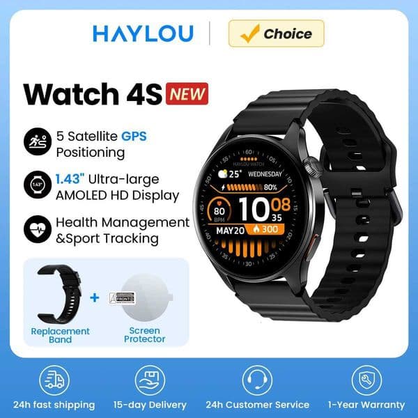 HAYLOU 4SHF012 GPS Smart143 AMOLED 5 Satellite GPS Positioning 120 Workout Modes Sport Fitness Smart H260521