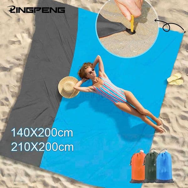 Waterproof and sand-proof beach mat suitable for 3 adults - Outdoor picnic mat suitable for travel camping and hikingR260521