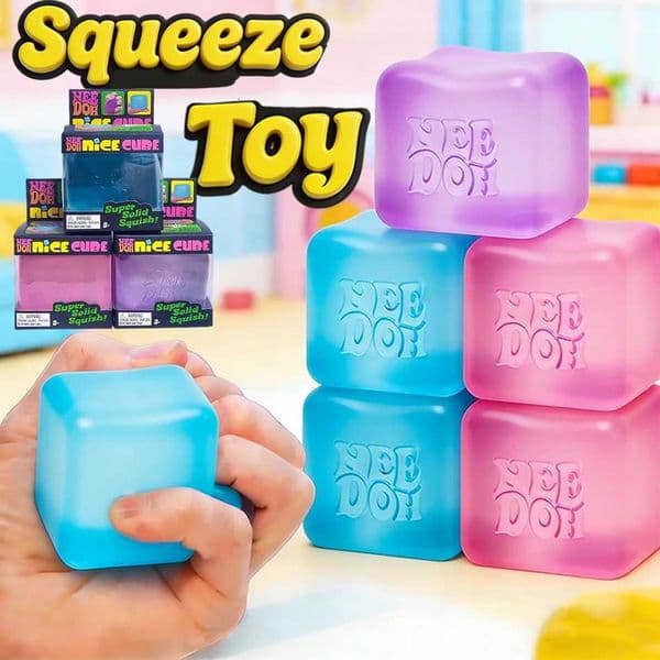 Needoh Nice Cube Squishy Fidget Toy Sensory Stress Relief Anxiety Focus Decompress Relax Desk Squeeze Toy for Adults Z260521