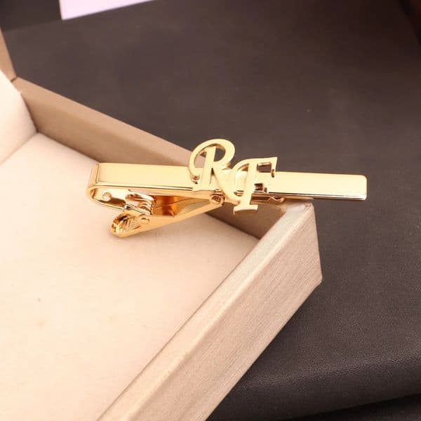 Custom Initial Tie Clip for Groom Stainless Steel Mens Initials Tie Clip Personalized Wedding Man Jewelry Gift 260521