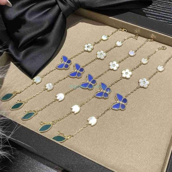Designer Bracelet Vanly Cleafs Bracelet Butterfly LUCKY Bracelet Four-leaf Clover Limited Edition Floral Bracelet for Women Valentines Day Gift