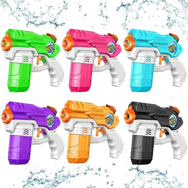 6-Pack Water Guns for Kids and Adults 220ml Capacity Long Range Squirt Toys for Pool FunT260521