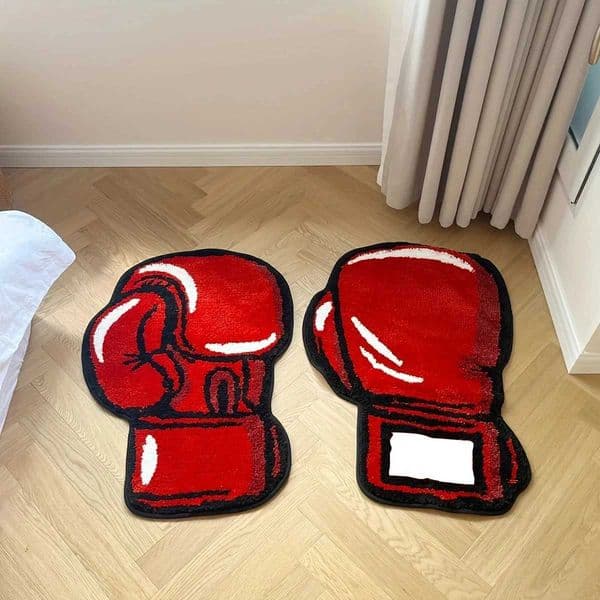 Red Boxing Gloves Tufted Rugs Soft Fluffy Tufted Irregular Printed Tiger Rug Room Decor Floor Mat Absorbent Non-slip Bathroom T260520