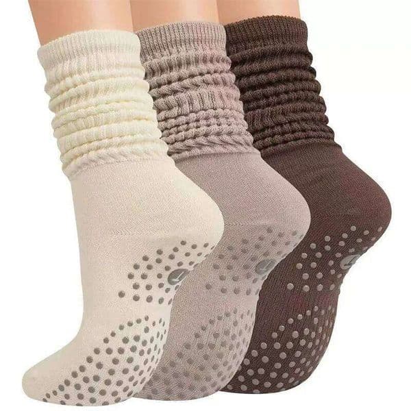 Yoga Mid-Calf Pilates Women's Sweat-Absorbent Non-Slip Dotted Floor Versatile Sports Fitness Silicone Socks 26Li0521