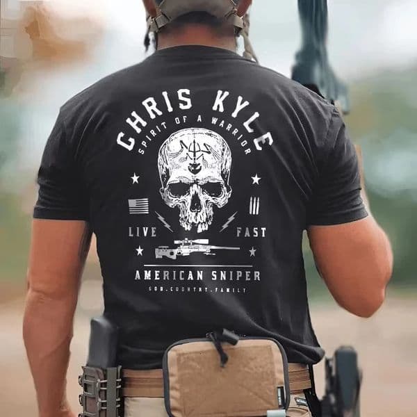 2026 Summer Fashion Z Letter Tough Guy Skull Sniper Gun Graphic Print High Quality Mens Short Sleeve Loose Casual T-Shirt 260521