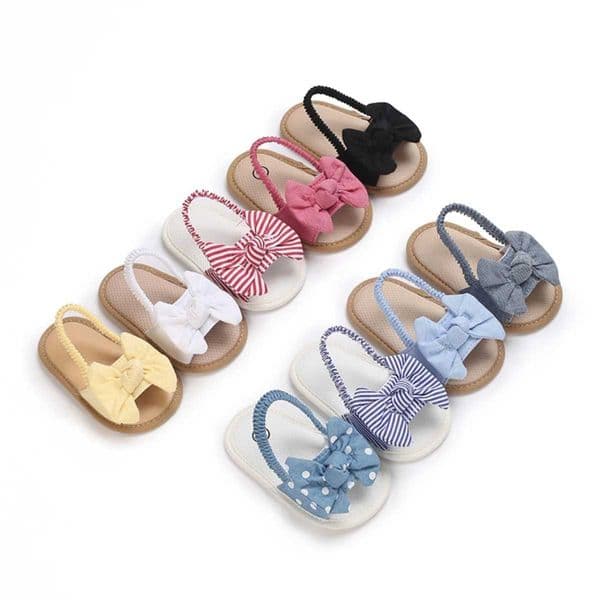 Infant Non-Slip First Walkers Footwear 0-18 Months Baby Girls Sweet Flowers Sandals Summer Soft Sole Flat Princess Dress ShoesR260521