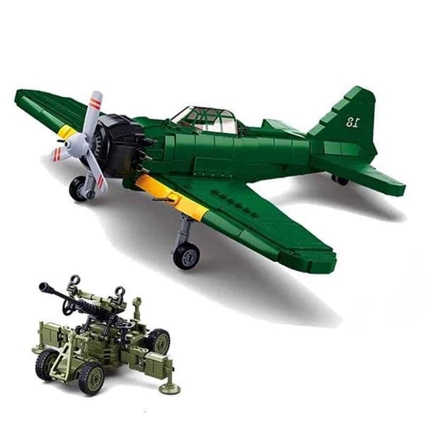 World War II Japan Mitsubishi A6M Shipborne Zero Fighter Building Blocks WW2 Battle Bomber Military Weapons Model Brick Toy GiftJ260521