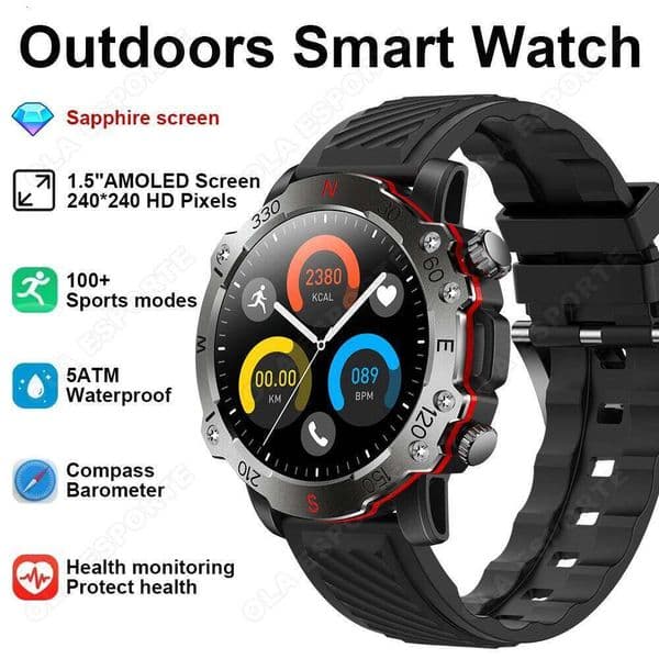 New Smart Watch 300mAh Battery Bluetooth Call Lnformation Reminder Sleep Monitoring Sports Smartwatch 100+Sports Modes Pedometer