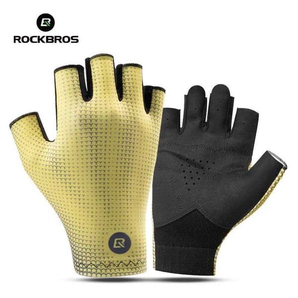 ROCKBROS Half Finger Gloves Summer Bicycle Gloves Anti-Slip Shock-Absorbing Cycling Fingerless Breathable Gym Gloves L260521