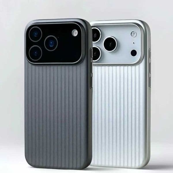 3D Stripe Metal Paint Magnetic Case For iPhone 17 16 15 14 Pro Max For Magsafe Matte Corrugated Luggage Pattern Armor PC Cover Z260521