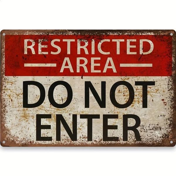 1PC 8x12 Inch No Entry Metal Sign 30x20cm Restricted Area Wall Art for Home Office 260520